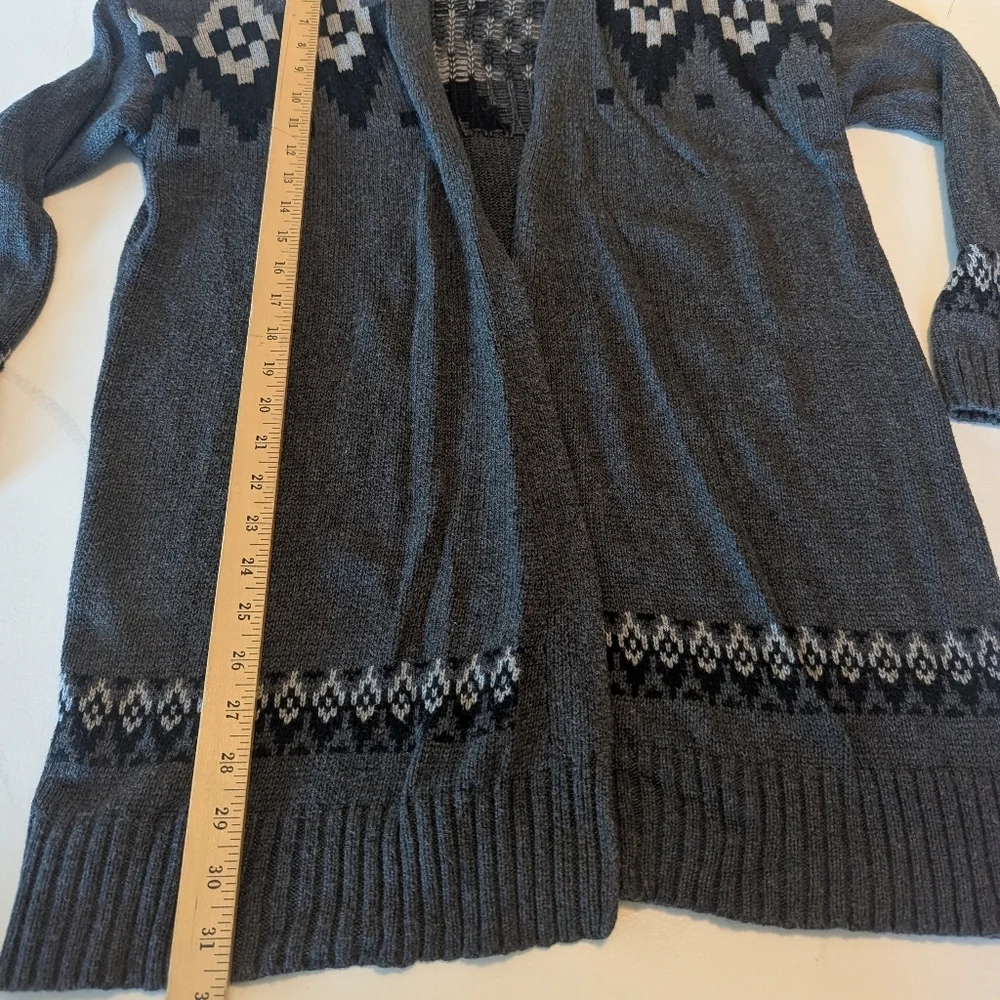 The Limited Women's Charcoal Geometric Cardigan, Size Medium